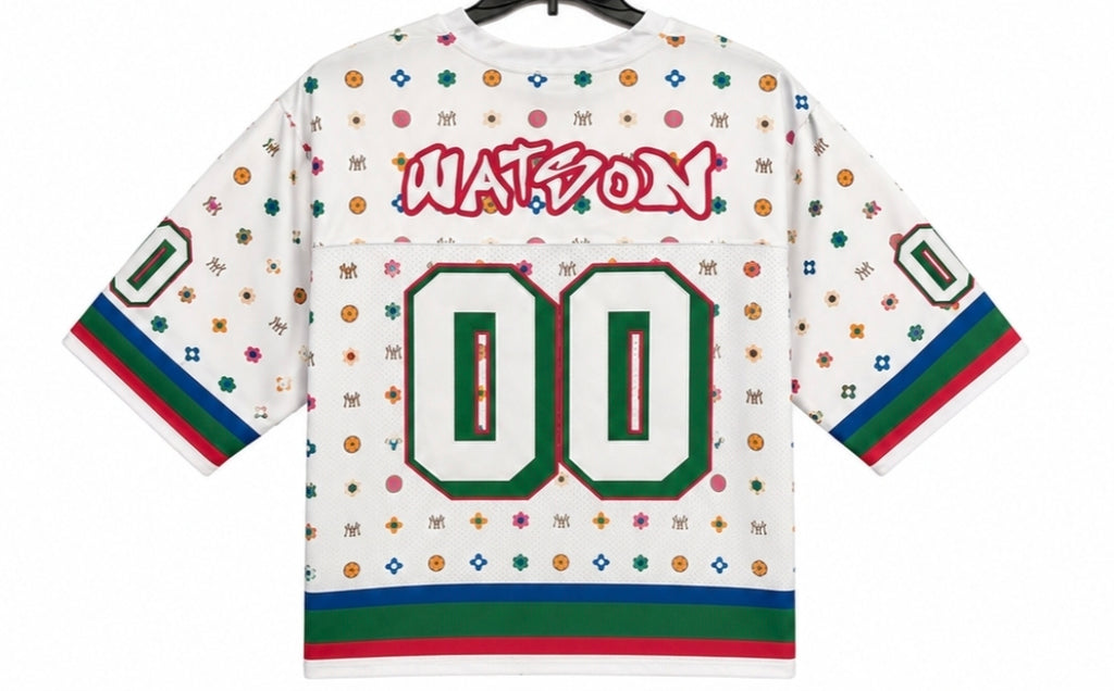 Watson Athletic Dept Pattern Cropped Football Jersey